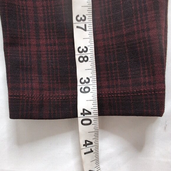 Liverpool Women's Maroon/Black Rosette Plaid Jeggings, US 12 - Picture 7 of 7